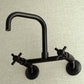 Kingston Brass Concord Two-Handle Wall-Mount Kitchen Faucet (KS413) Matte Black