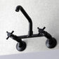 Kingston Brass Concord Two-Handle Wall-Mount Kitchen Faucet, Matte Black (KS423MB) 