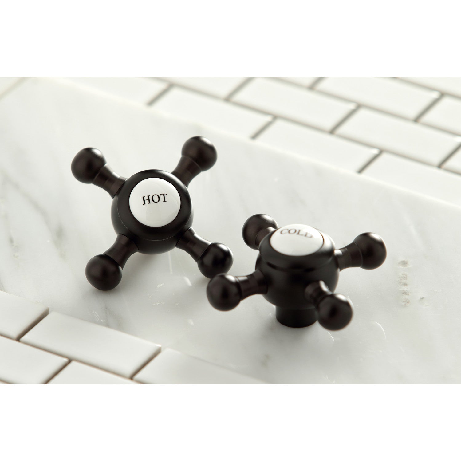 Kingston Brass Three-Handle 5-Hole Deck Mount Roman Tub Faucet with Hand Shower in Oil Rubbed Bronze (KS43055BX)