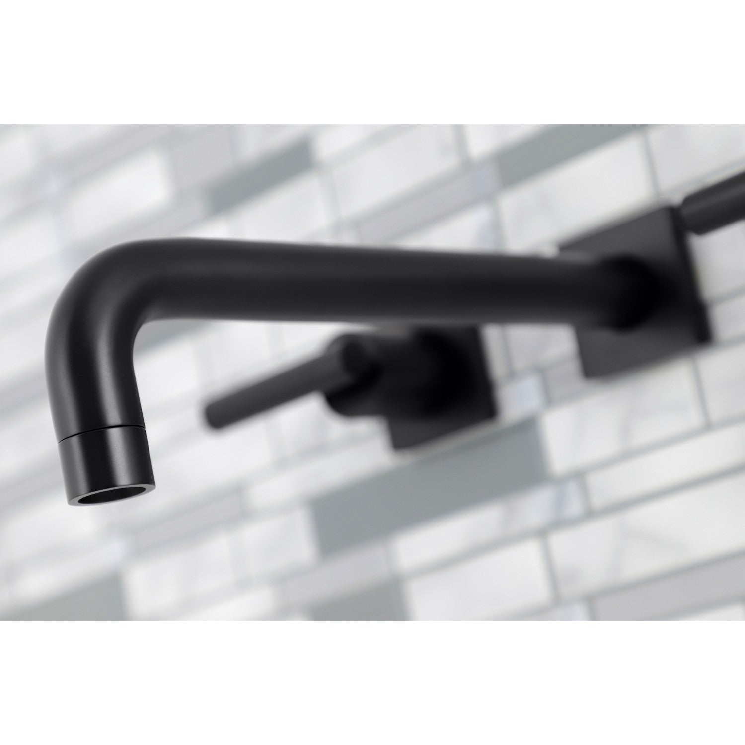 Kingston Brass Manhattan Two-Handle 3-Hole Wall Mount Roman Tub Faucet (KS602-CML) Matte Black