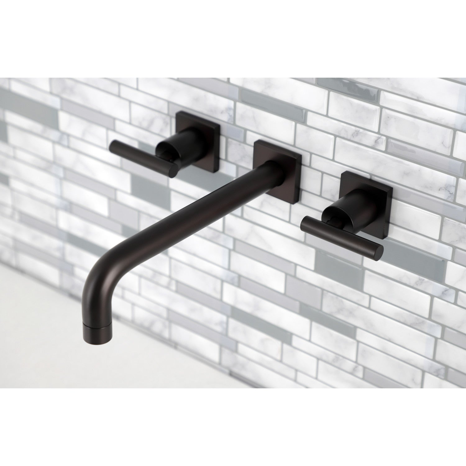 Kingston Brass Manhattan Two-Handle 3-Hole Wall Mount Roman Tub Faucet (KS602-CML) Oil Rubbed Bronze