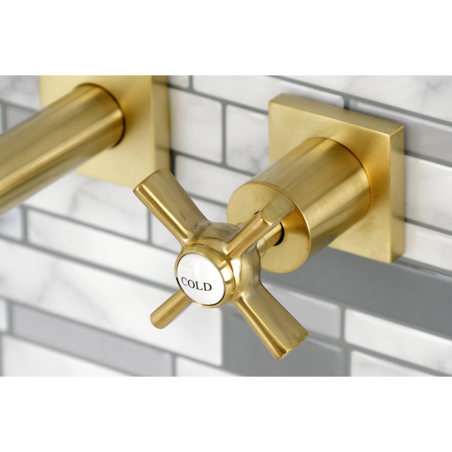 Kingston Brass Millennium Wall Mount Tub Faucet Brushed Brass