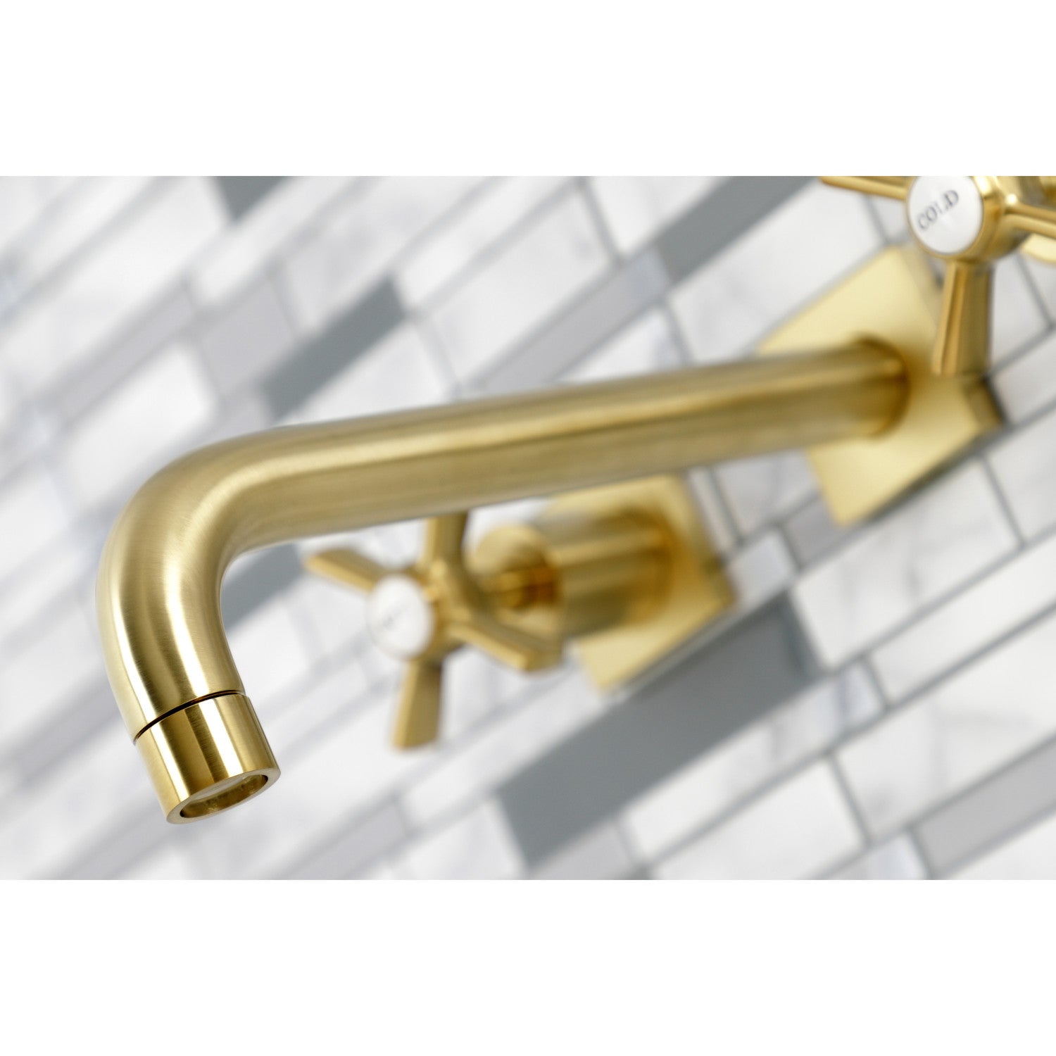 Kingston Brass Millennium Wall Mount Tub Faucet Brushed Brass