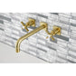 Kingston Brass Millennium Wall Mount Tub Faucet Brushed Brass
