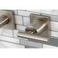 Kingston Brass Manhattan Two-Handle 3-Hole Wall Mount Roman Tub Faucet (KS602-CML) Brushed Nickel