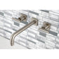 Kingston Brass Manhattan Two-Handle 3-Hole Wall Mount Roman Tub Faucet (KS602-CML) Brushed Nickel