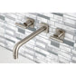 Kingston Brass Manhattan Two-Handle 3-Hole Wall Mount Roman Tub Faucet (KS602-CML) Brushed Nickel