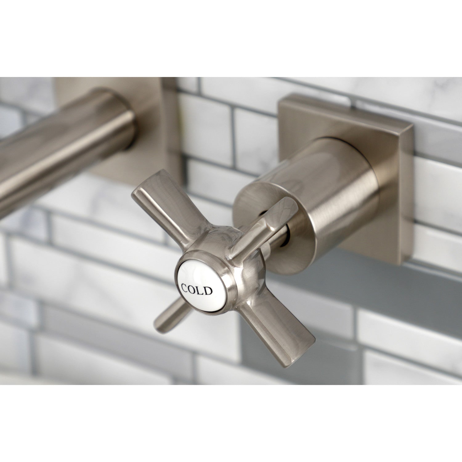 Kingston Brass Millennium Wall Mount Tub Faucet Brushed Nickel