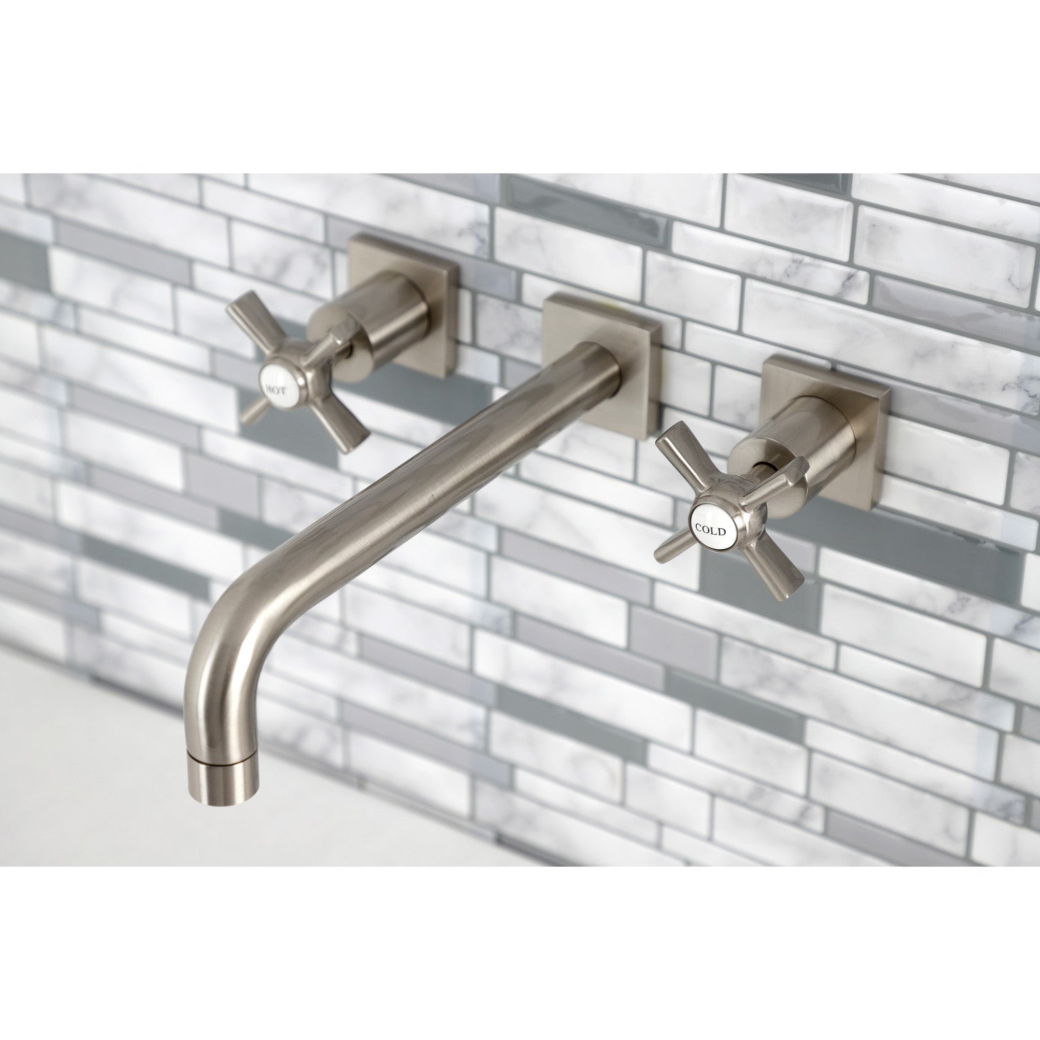 Kingston Brass Millennium Wall Mount Tub Faucet Brushed Nickel