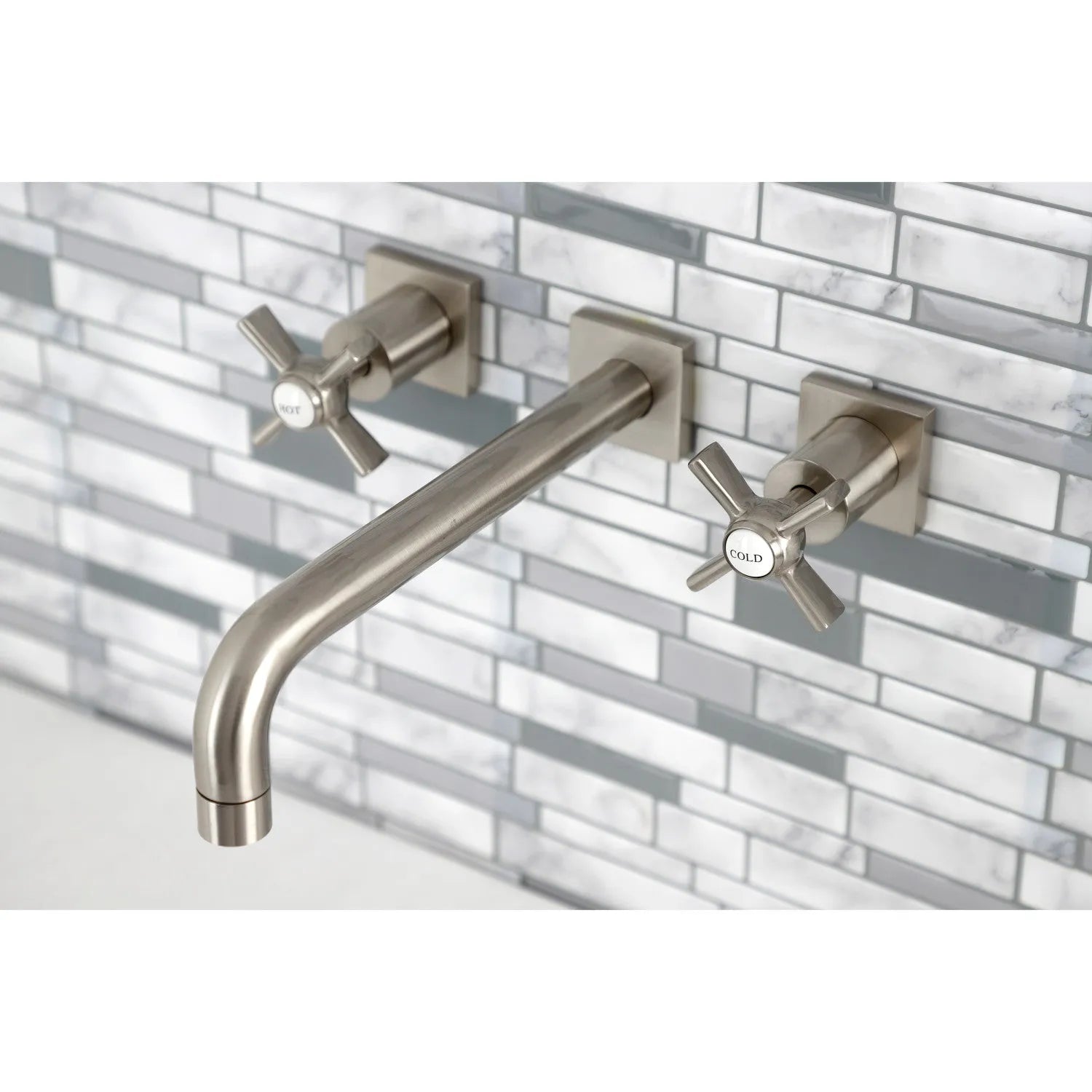 Kingston Brass Millennium Wall Mount Tub Faucet Brushed Nickel