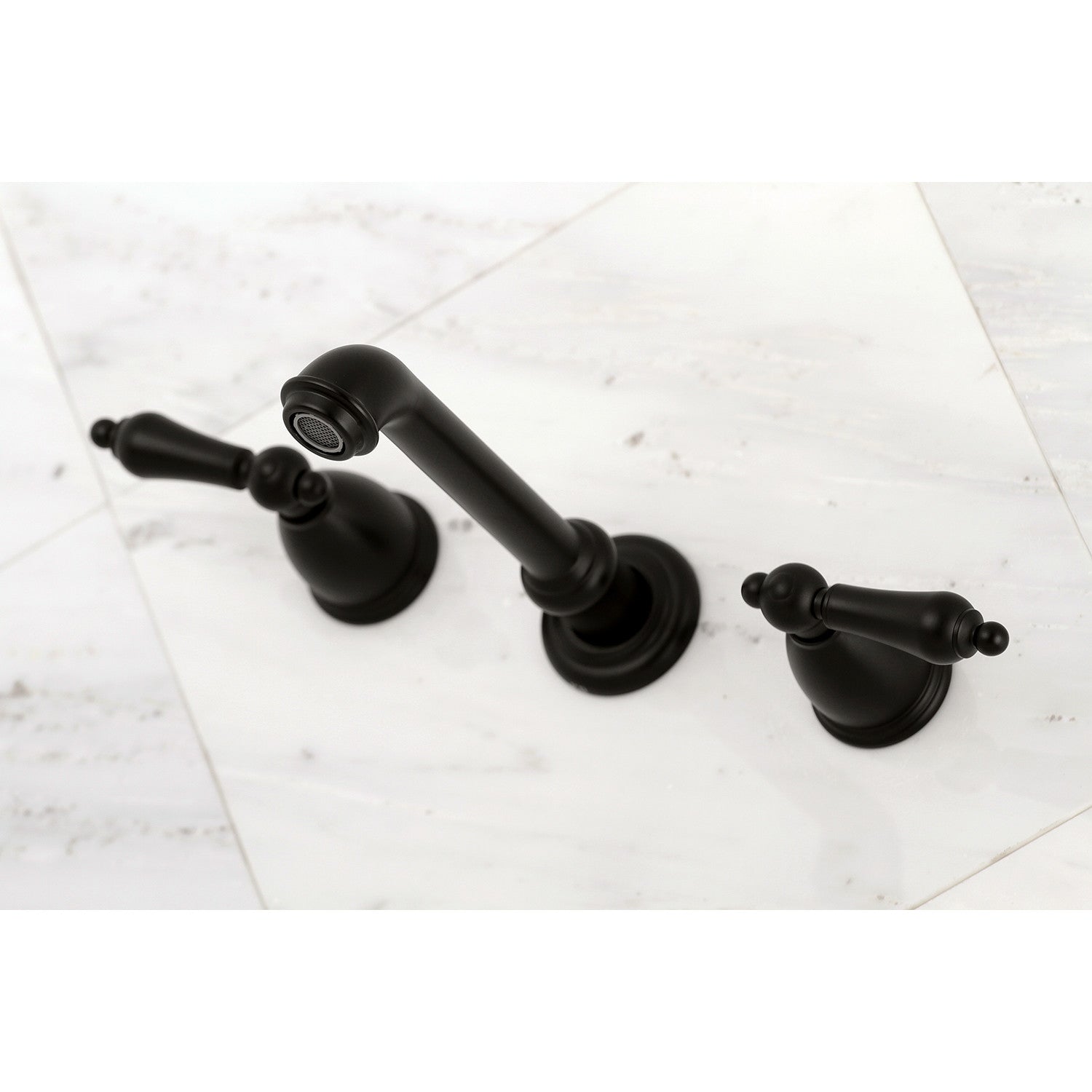 Kingston Brass English Country Wall Mount Roman Tub Faucet (KS7020AL) Matte Black