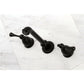 Kingston Brass English Country 2-Handle Wall Mount Roman Tub Faucet (KS7021BL) Matte Black