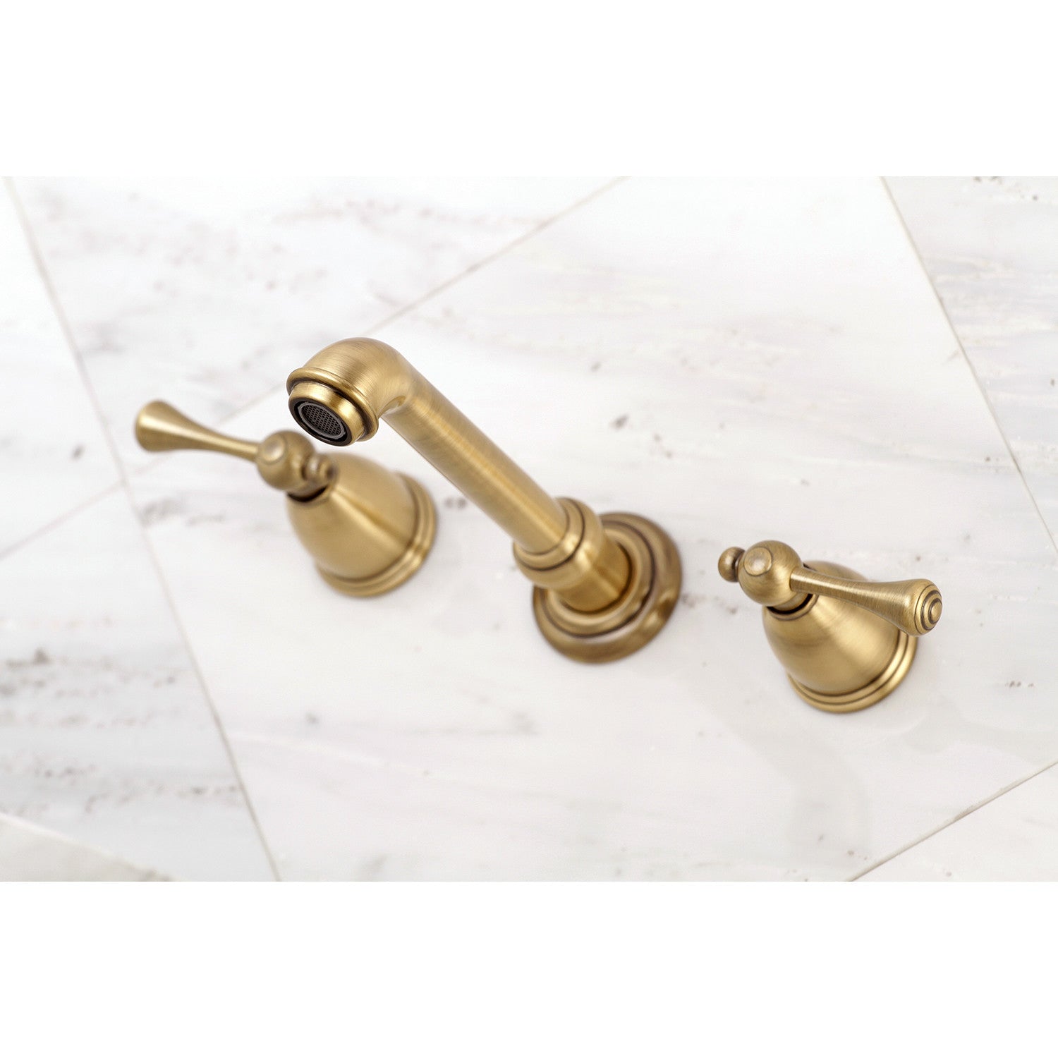 Kingston Brass English Country 2-Handle Wall Mount Roman Tub Faucet (KS7021BL) Antique Brass