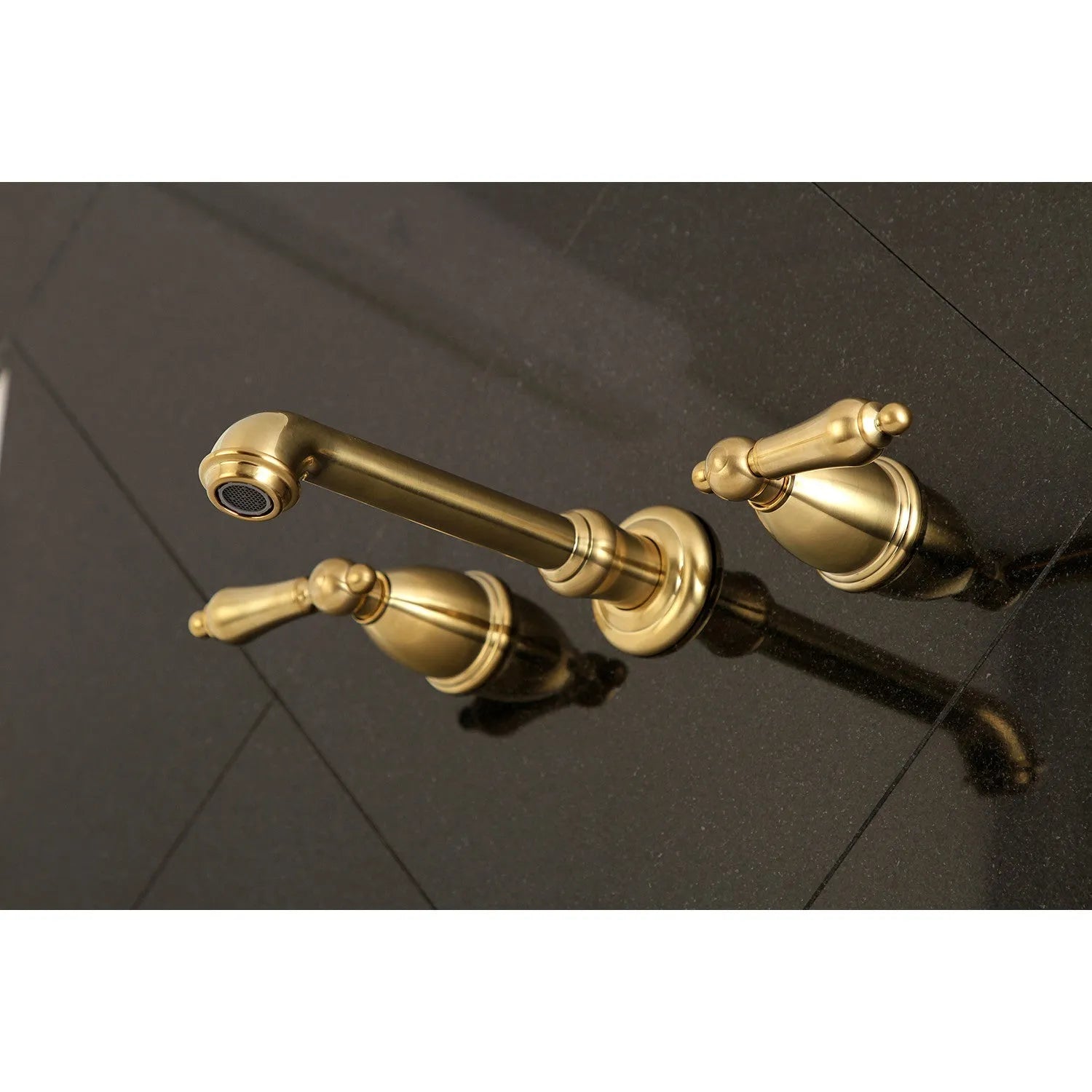 Kingston Brass English Country Wall Mount Roman Tub Faucet (KS7027AL) Brushed Brass