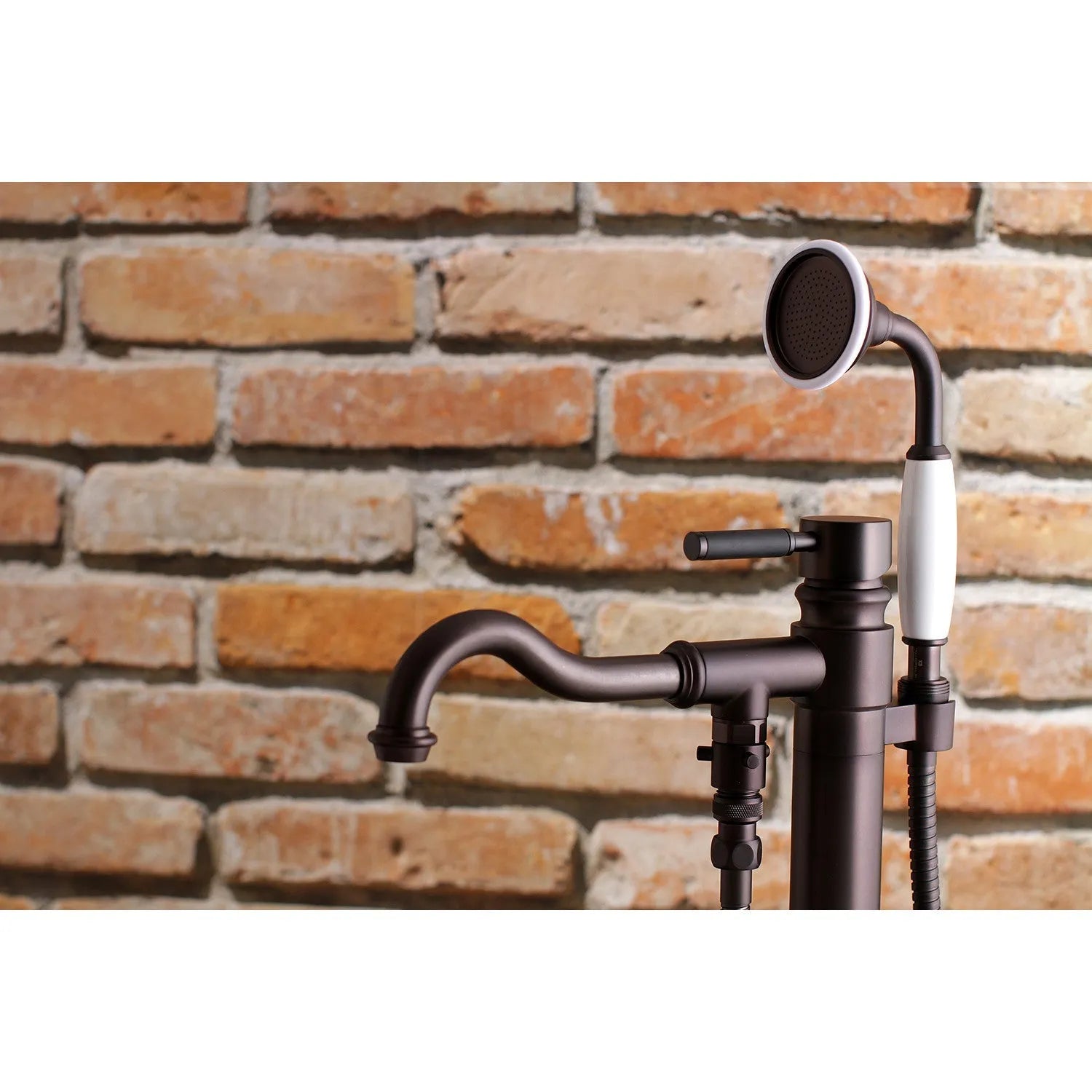 Kingston Brass Kaiser Freestanding Tub Faucet with Hand Shower in Oil Rubbed Bronze