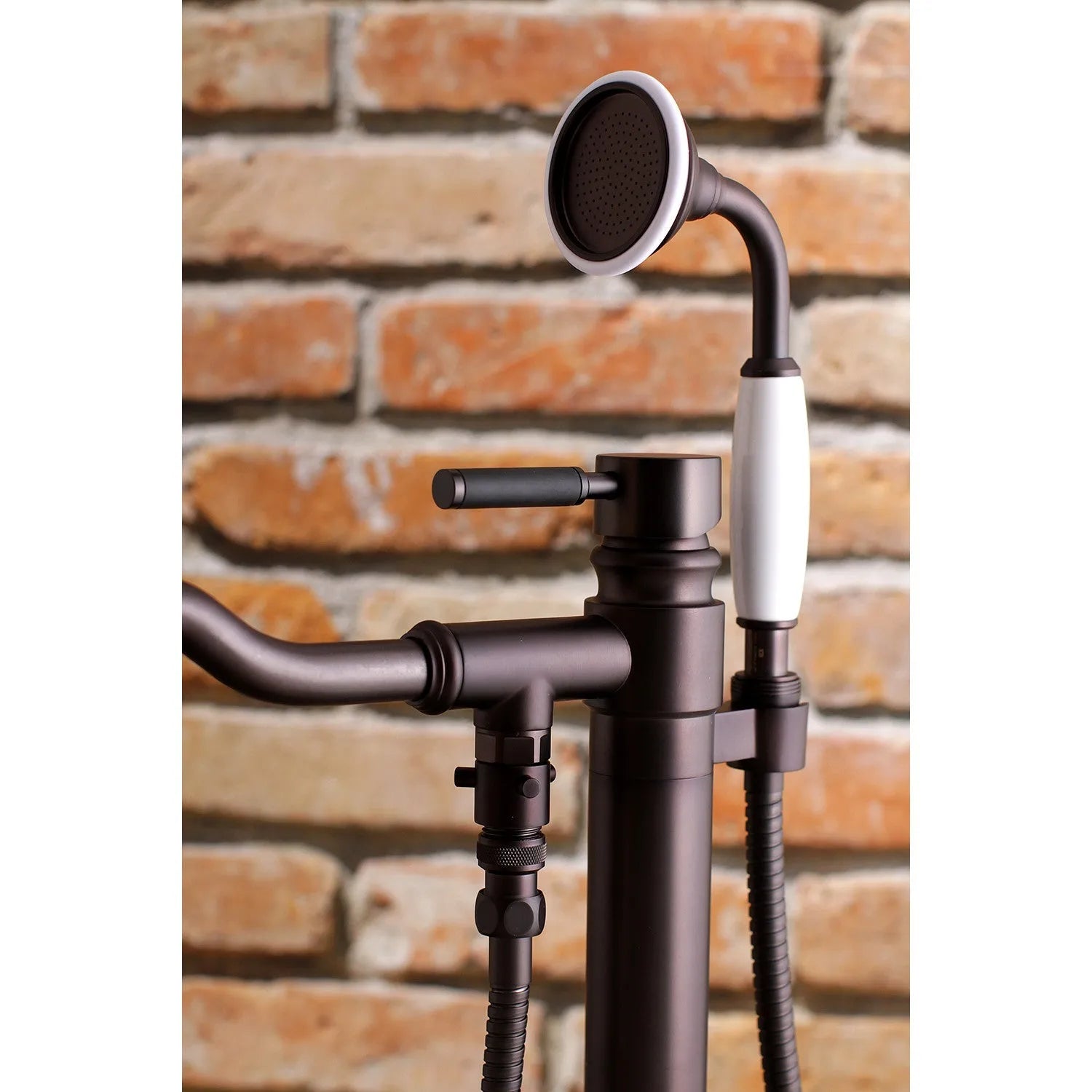 Kingston Brass Kaiser Freestanding Tub Faucet with Hand Shower in Oil Rubbed Bronze