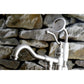 Kingston Brass English Country Freestanding Tub Faucet with Hand Shower (KS7138ABL) Brushed Nickel