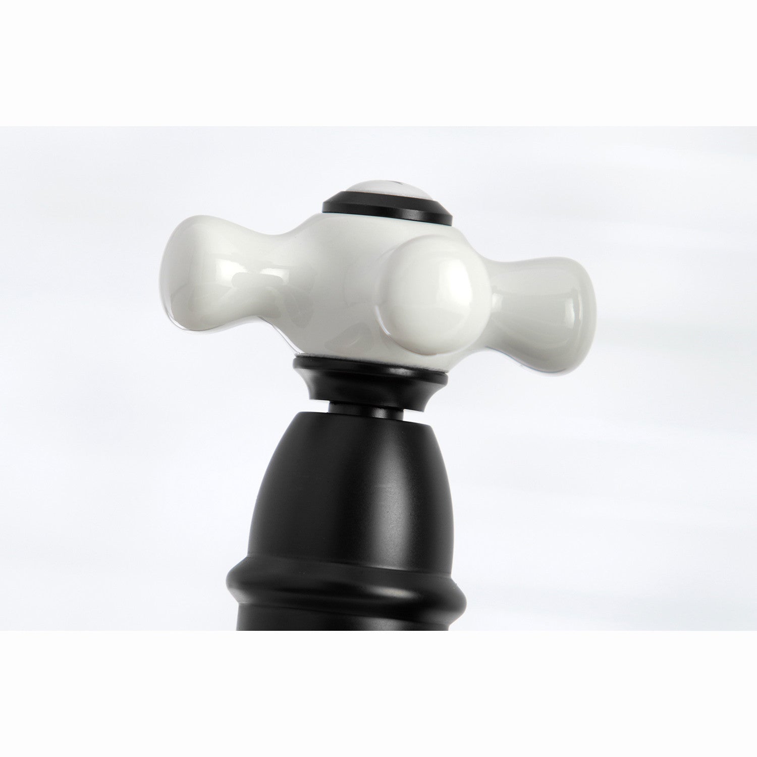 Kingston Brass English Country 8" Bridge Kitchen Faucet with Sprayer (KS7270PXBS) Matte Black