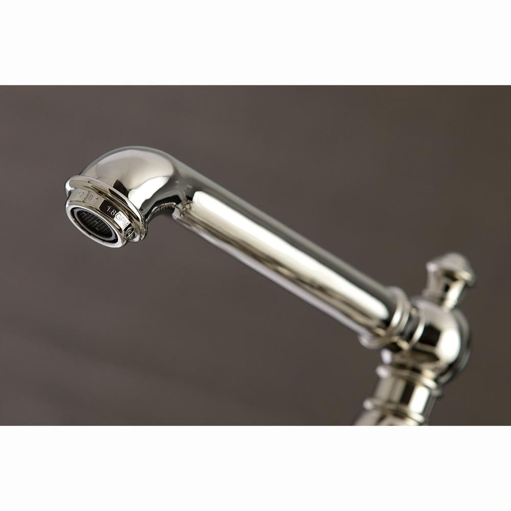 Kingston Brass English Country Kitchen Faucet with Side Sprayer (KS7276ALBS) Polished Nickel