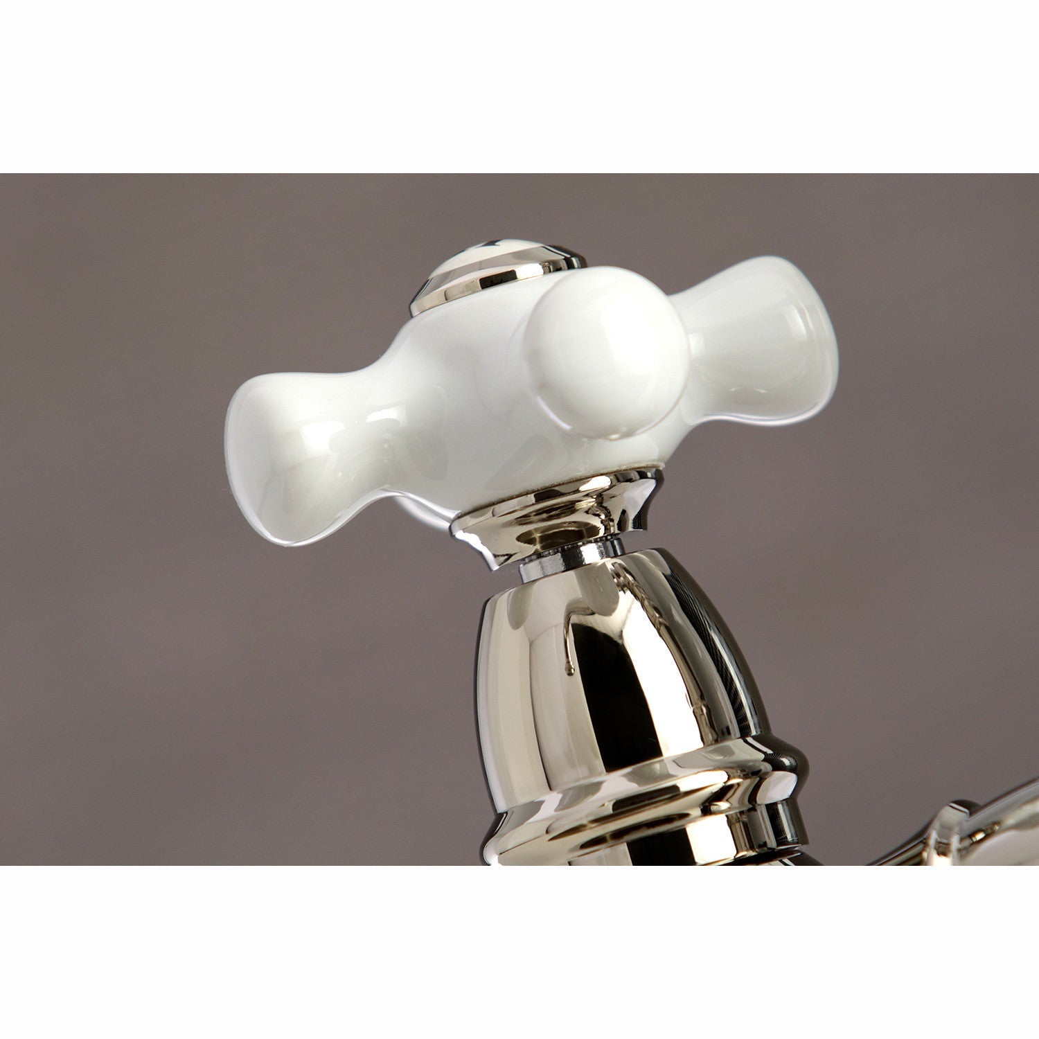 Kingston Brass English Country 8" Bridge Kitchen Faucet with Sprayer (KS7276PXBS) Polished Nickel