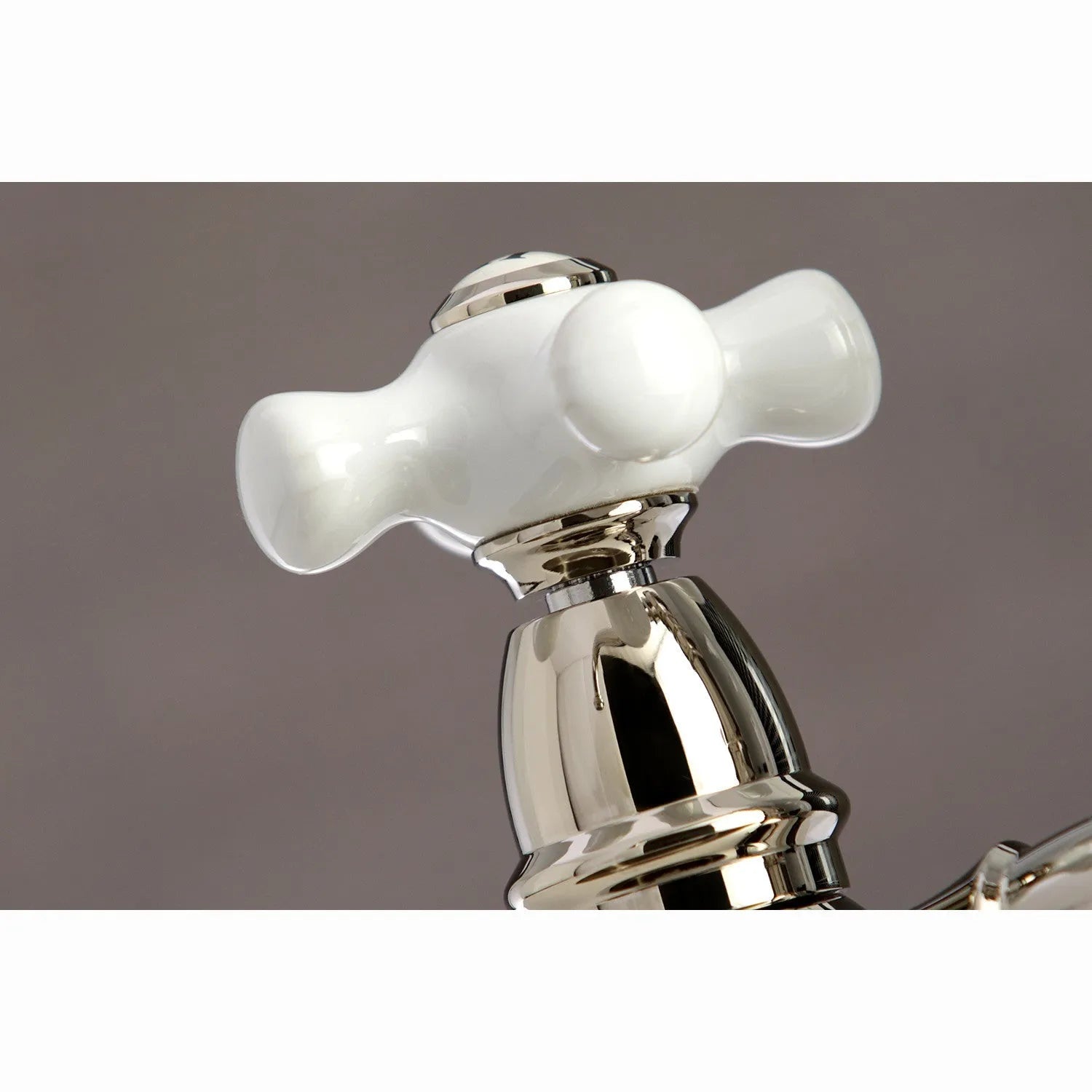 Kingston Brass English Country 8" Bridge Kitchen Faucet with Sprayer (KS7276PXBS) Polished Nickel