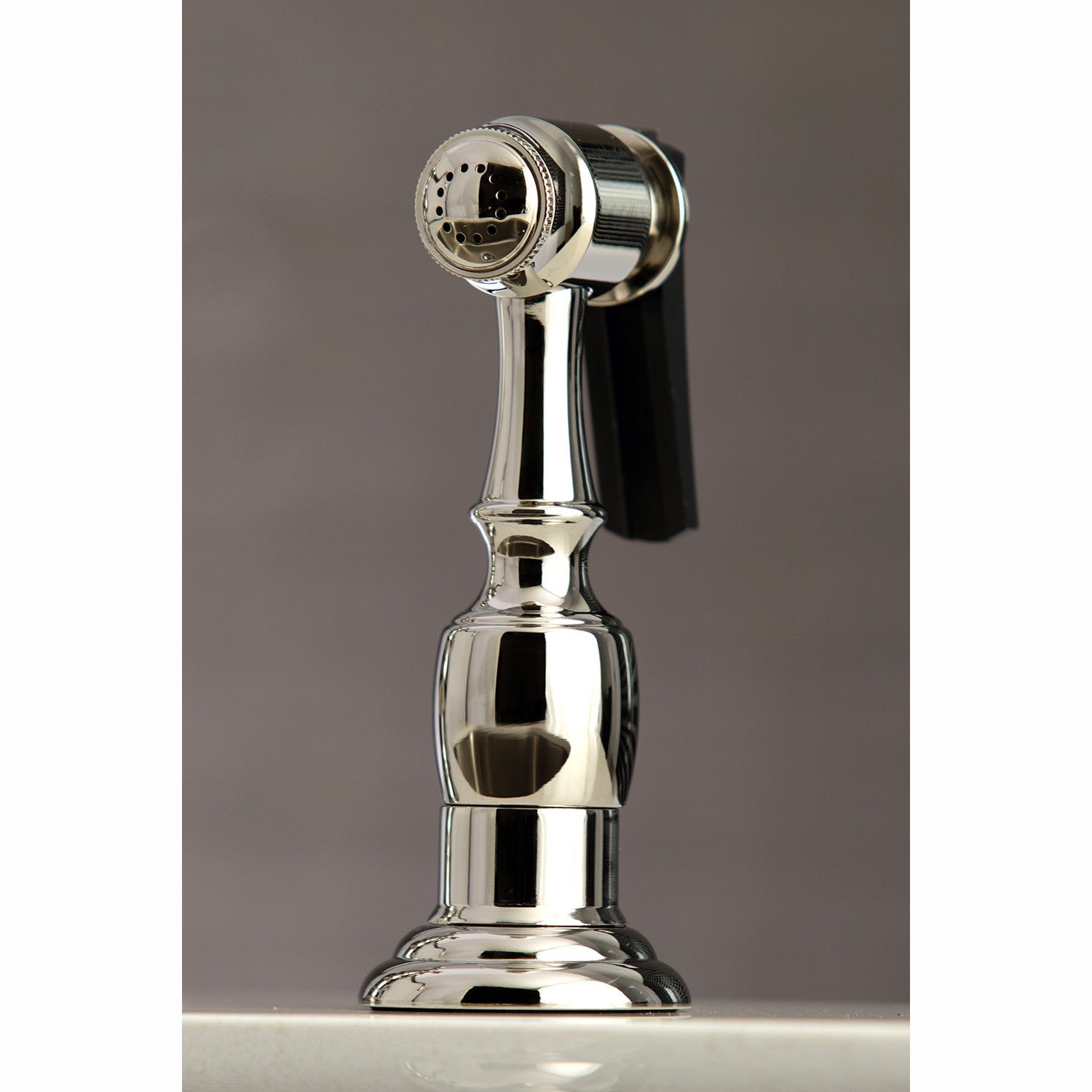 Kingston Brass English Country 8" Bridge Kitchen Faucet with Sprayer (KS7276PXBS) Polished Nickel
