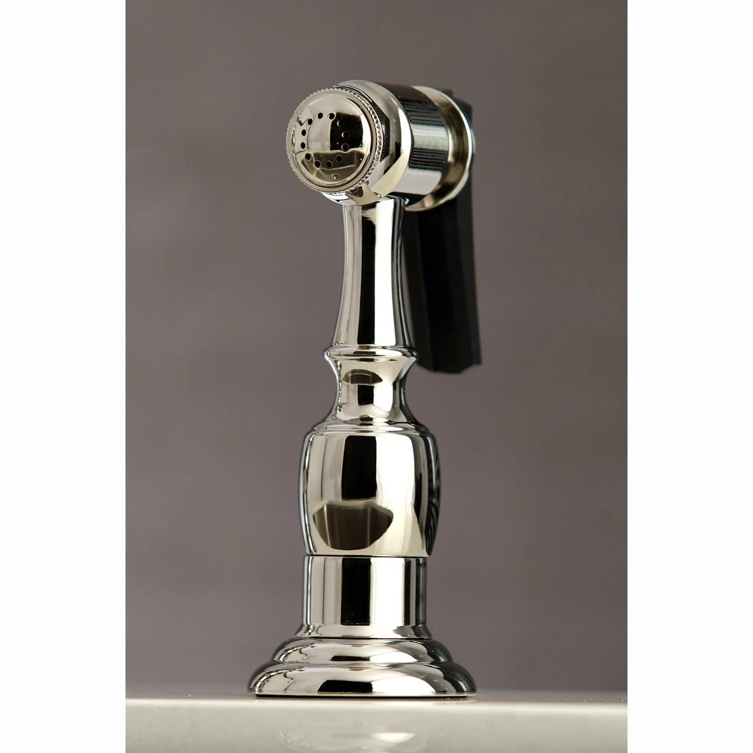 Kingston Brass English Country 8" Bridge Kitchen Faucet with Sprayer (KS7276PXBS) Polished Nickel