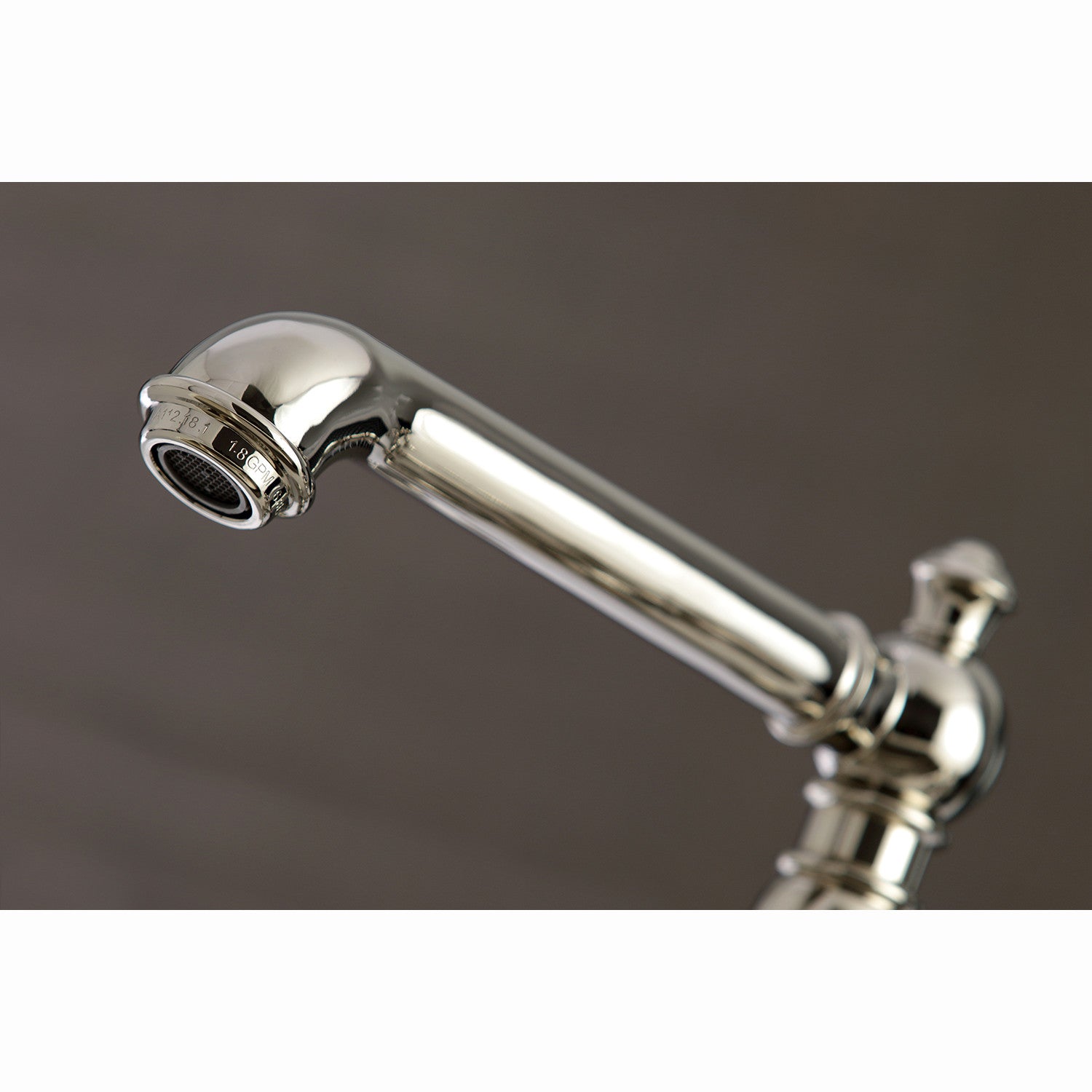 Kingston Brass English Country 8" Bridge Kitchen Faucet with Sprayer (KS7276PXBS) Polished Nickel