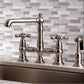 Kingston Brass English Country 8" Bridge Kitchen Faucet with Sprayer (KS7278AXBS) Brushed Nickel