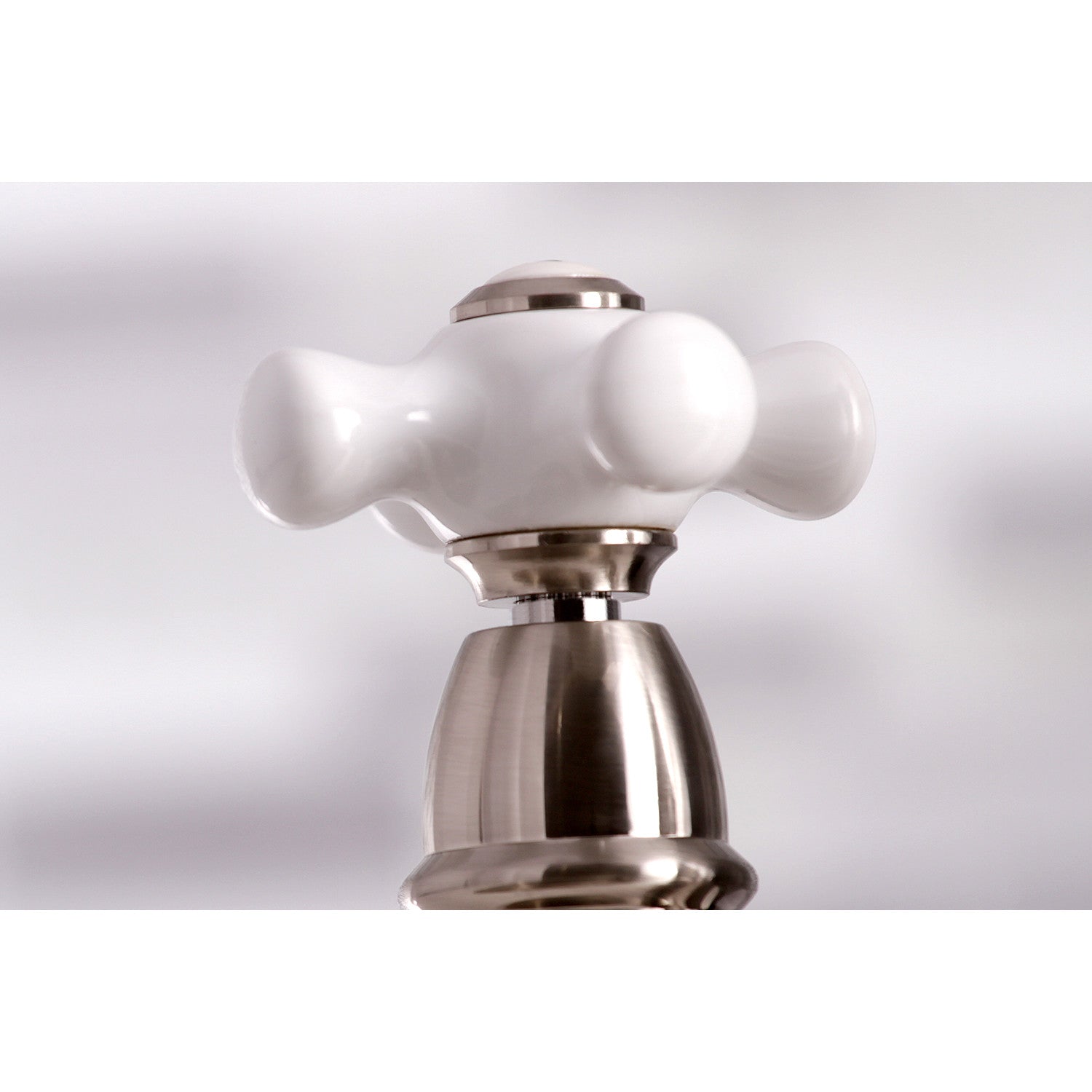 Kingston Brass English Country 8" Bridge Kitchen Faucet with Sprayer (KS7278PXBS) Brushed Nickel