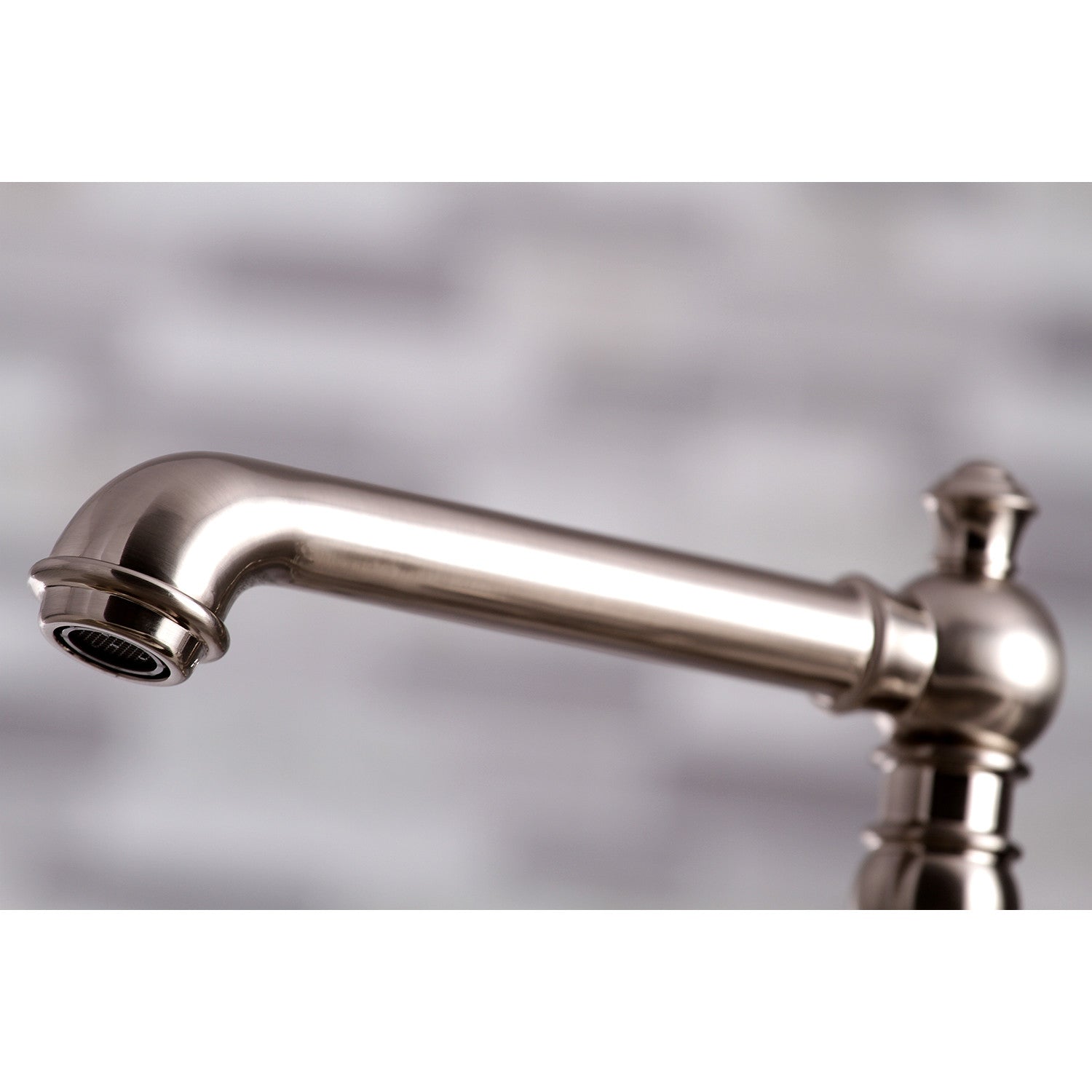 Kingston Brass English Country 8" Bridge Kitchen Faucet with Sprayer (KS7278PXBS) Brushed Nickel