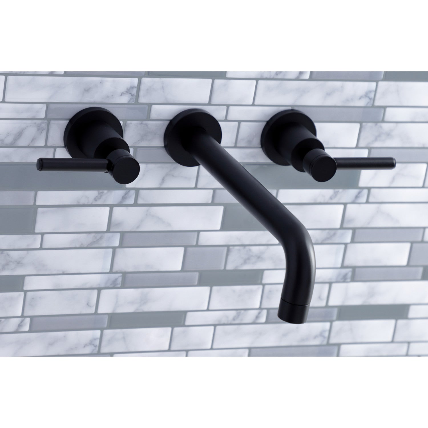 Kingston Brass Concord Two-Handle Wall Mount Tub Faucet (KS8020DL) Matte Black