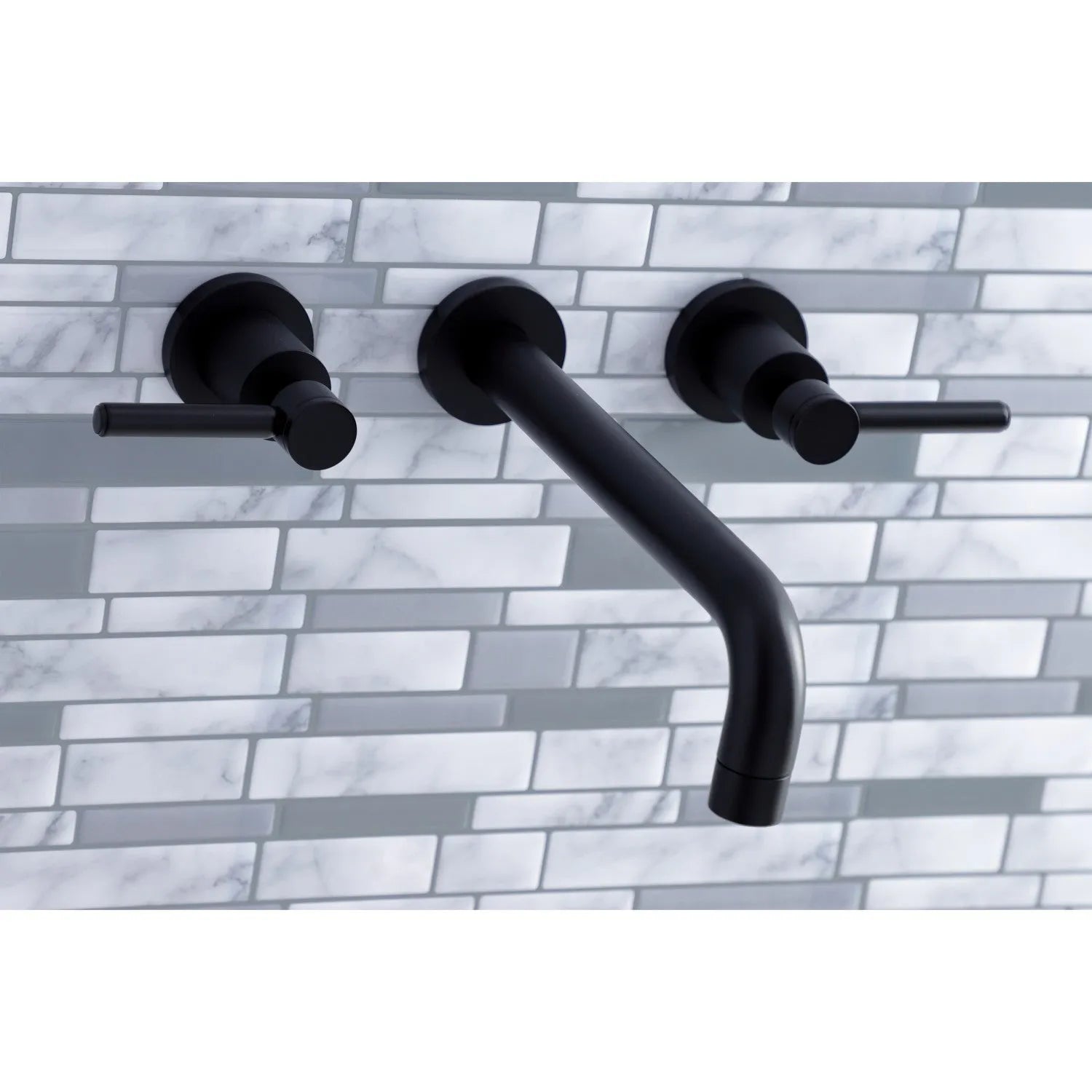 Kingston Brass Concord Two-Handle Wall Mount Tub Faucet (KS8020DL) Matte Black