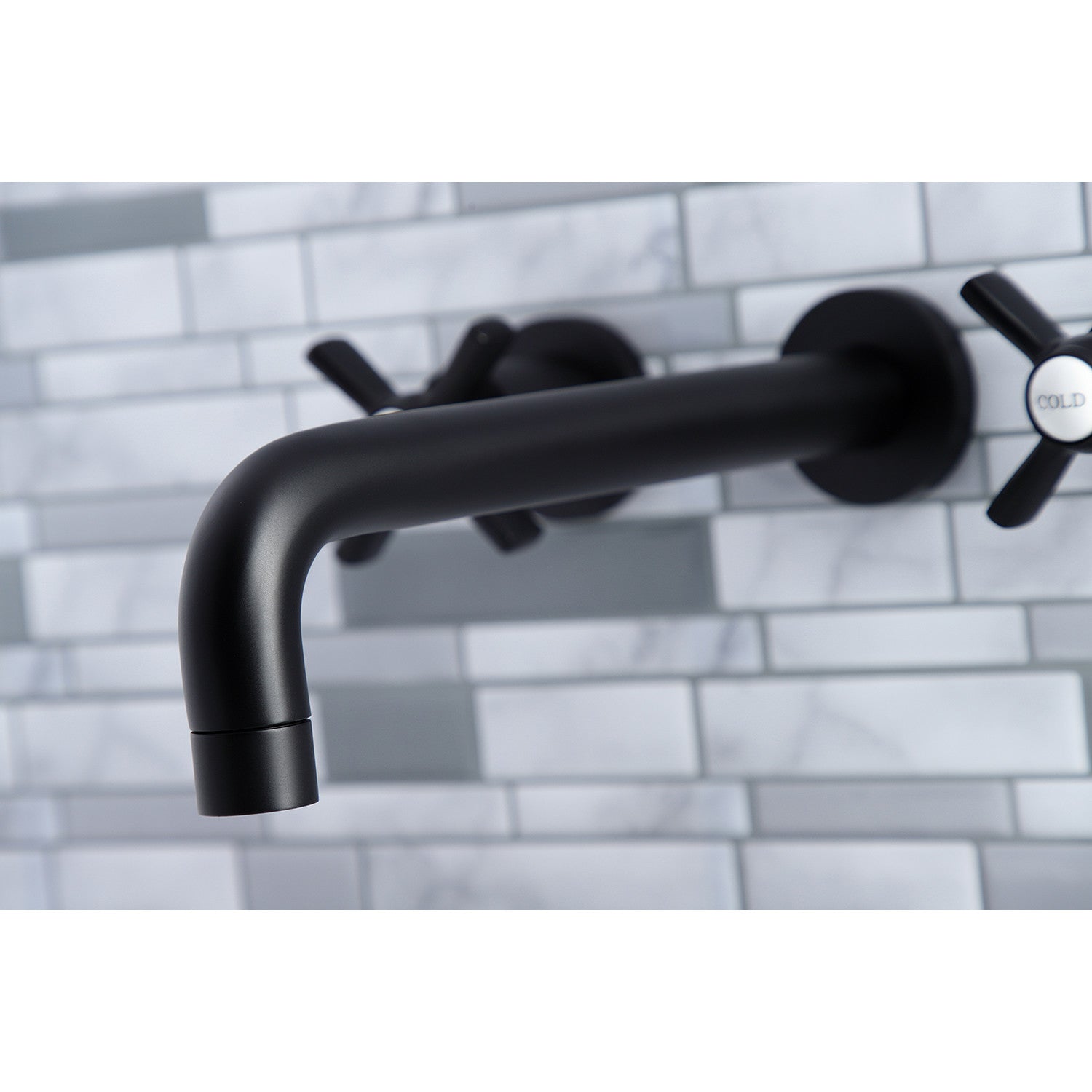 Kingston Brass Millennium Two-Handle Wall Mount Tub Faucet Matte Black