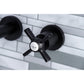 Kingston Brass Millennium Two-Handle Wall Mount Tub Faucet Matte Black