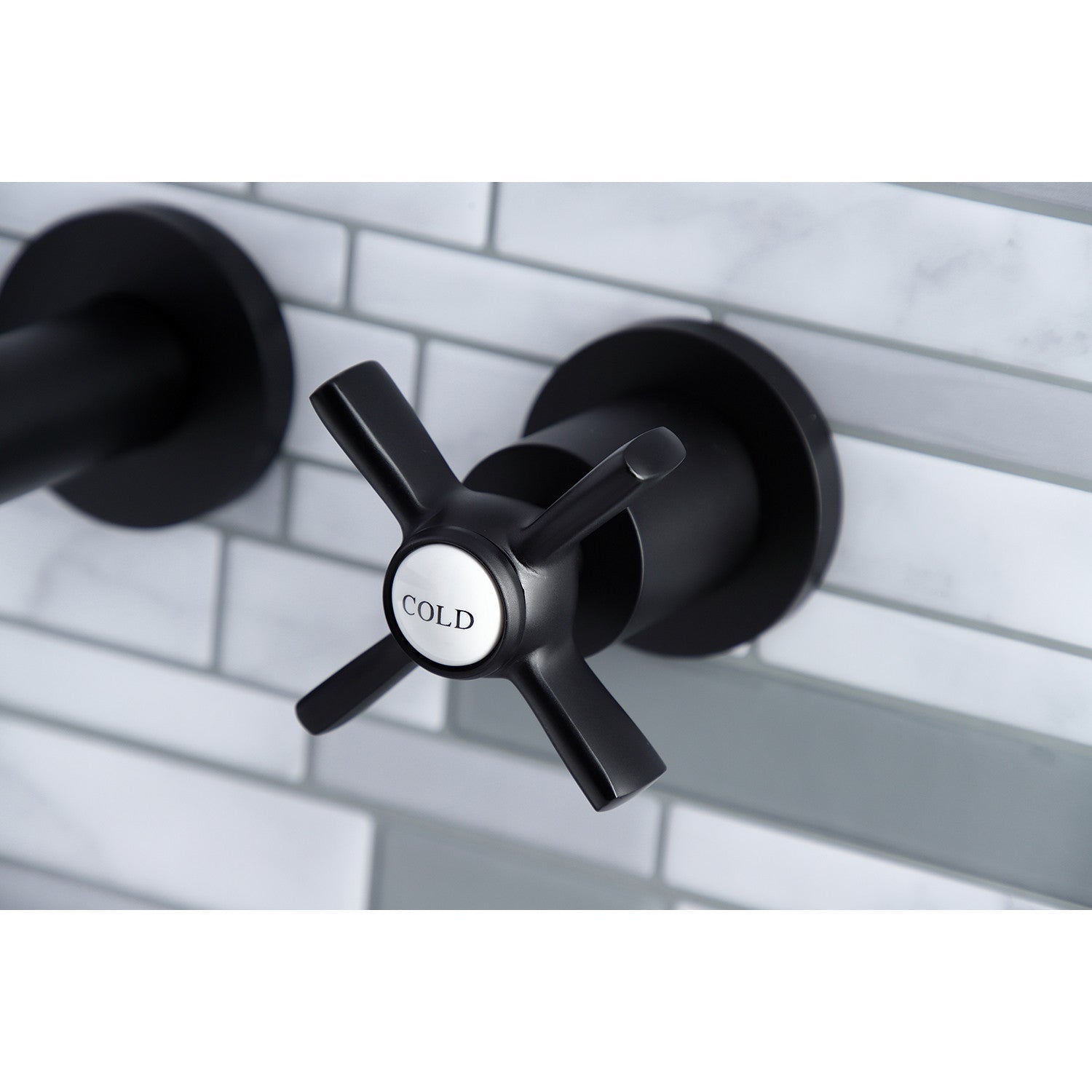 Kingston Brass Millennium Two-Handle Wall Mount Tub Faucet Matte Black