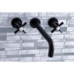 Kingston Brass Millennium Two-Handle Wall Mount Tub Faucet Matte Black