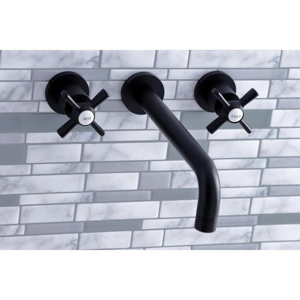Kingston Brass Millennium Two-Handle Wall Mount Tub Faucet Matte Black