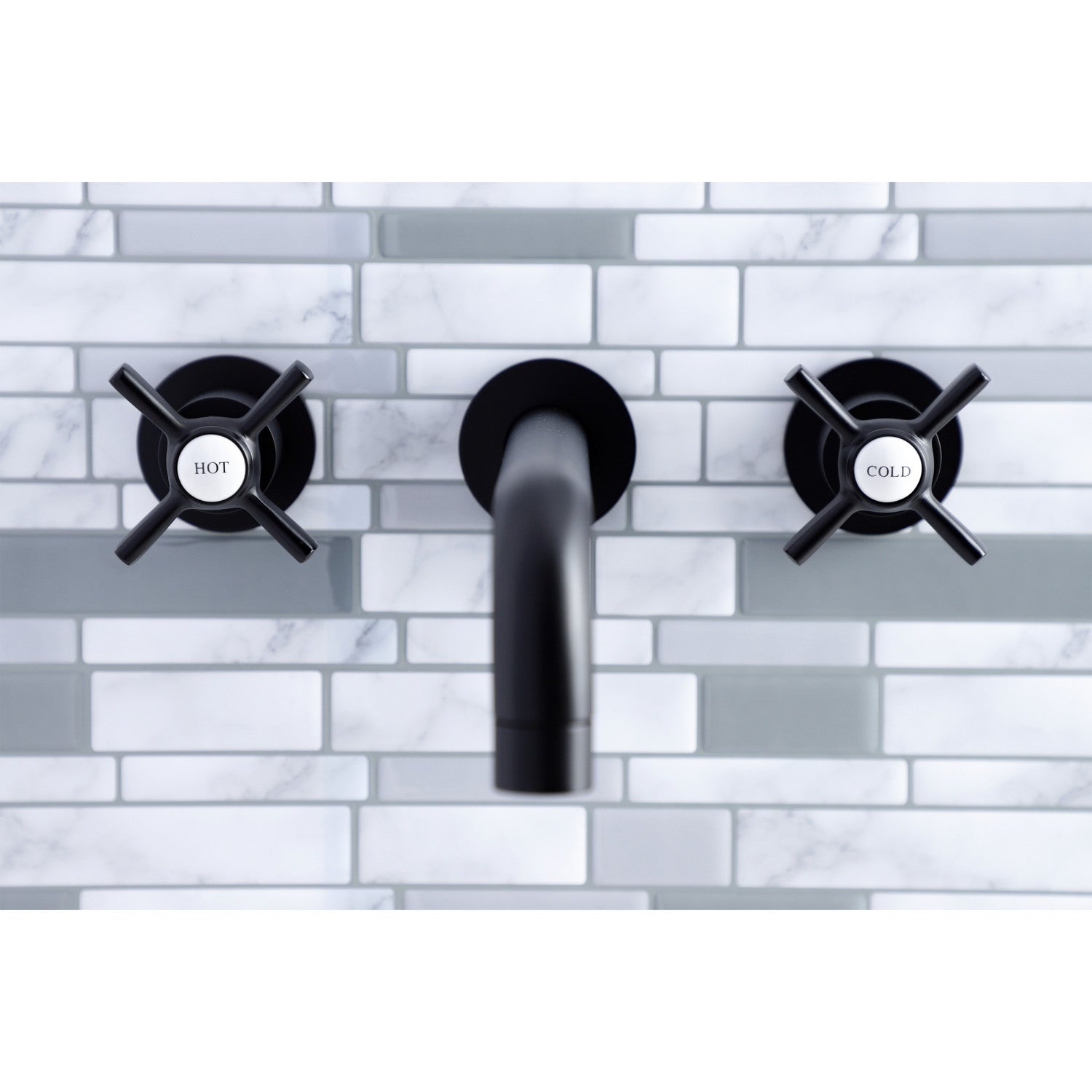 Kingston Brass Millennium Two-Handle Wall Mount Tub Faucet Matte Black