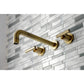 Kingston Brass Manhattan Two-Handle Wall Mount Tub Faucet Antique Brass