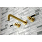 Kingston Brass Kaiser Two-Handle Wall Mount Tub Faucet Brushed Brass