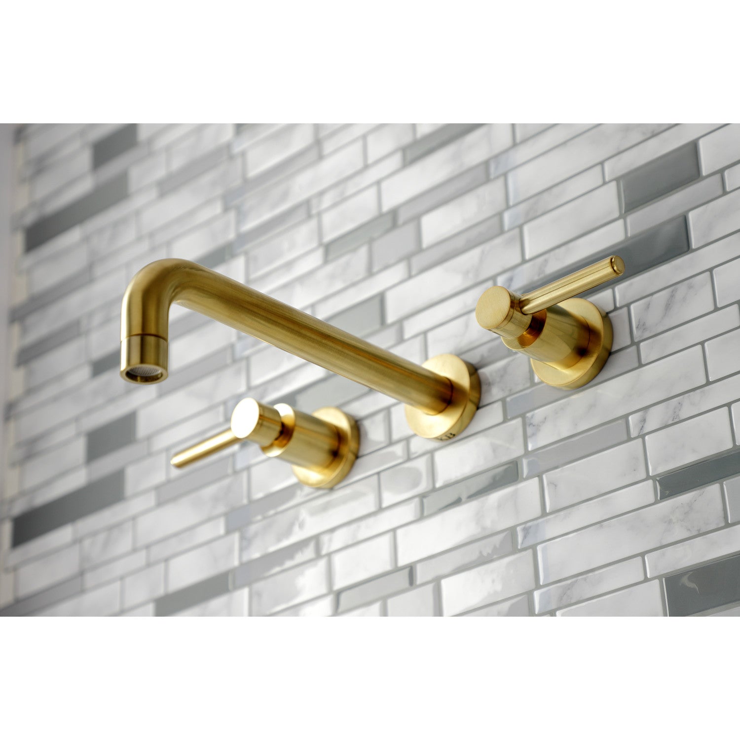 Kingston Brass Concord Two-Handle Wall Mount Tub Faucet (KS8027DL) Brushed Brass