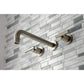 Kingston Brass Manhattan Two-Handle Wall Mount Tub Faucet Brushed Nickel