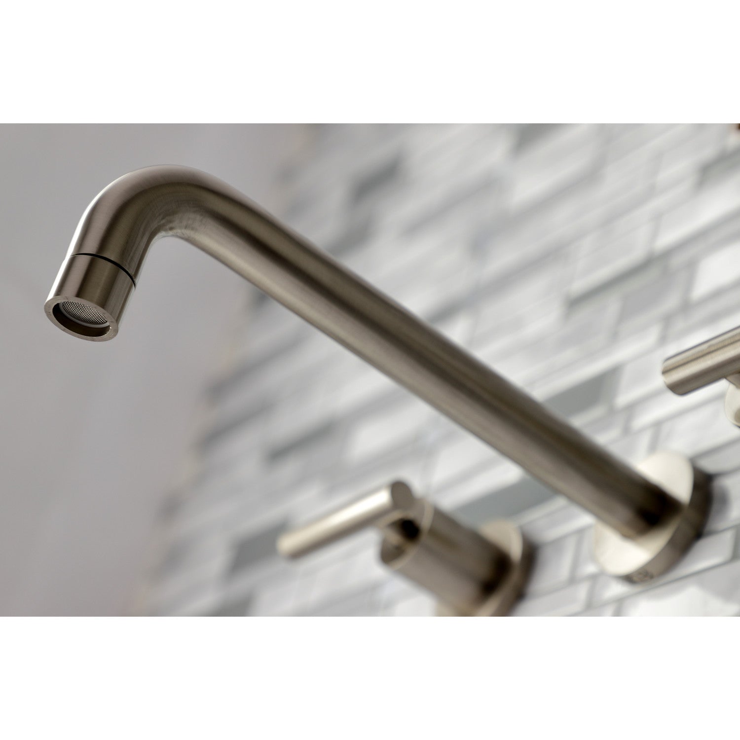 Kingston Brass Manhattan Two-Handle Wall Mount Tub Faucet Brushed Nickel