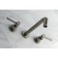Kingston Brass Concord Two-Handle Wall Mount Tub Faucet (KS8028DL) Brushed Nickel