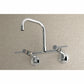 Kingston Brass Concord 8 in. Adjustable Center Wall Mount Kitchen Faucet (KS813) Polished Chrome