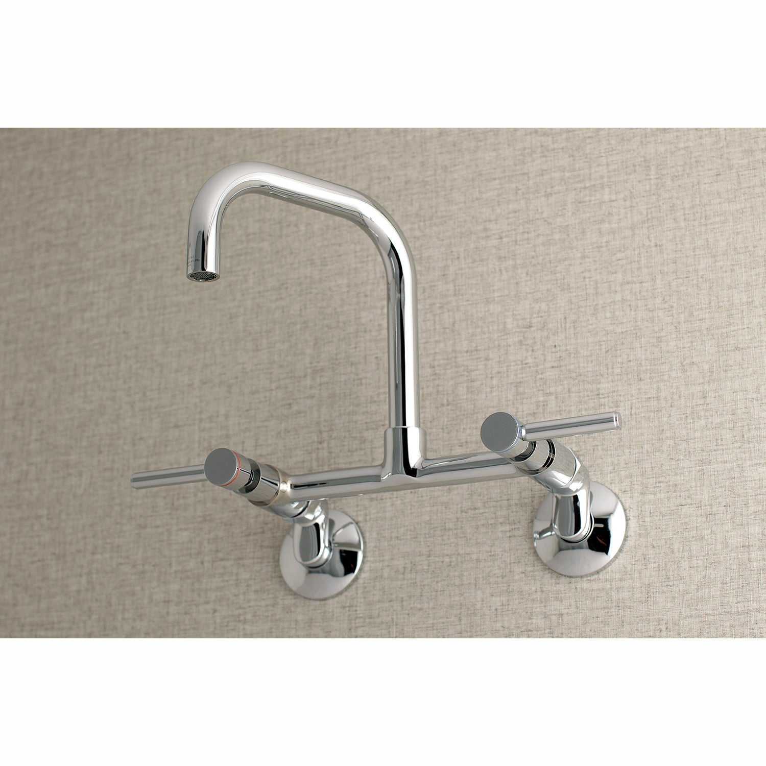 Kingston Brass Concord 8 in. Adjustable Center Wall Mount Kitchen Faucet (KS813) Polished Chrome