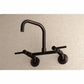 Kingston Brass Concord 8 in. Adjustable Center Wall Mount Kitchen Faucet (KS813) Oil Rubbed Bronze