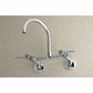 Kingston Brass Concord 8 in. Adjustable Center Wall Mount Kitchen Faucet (KS814) Polished Chrome