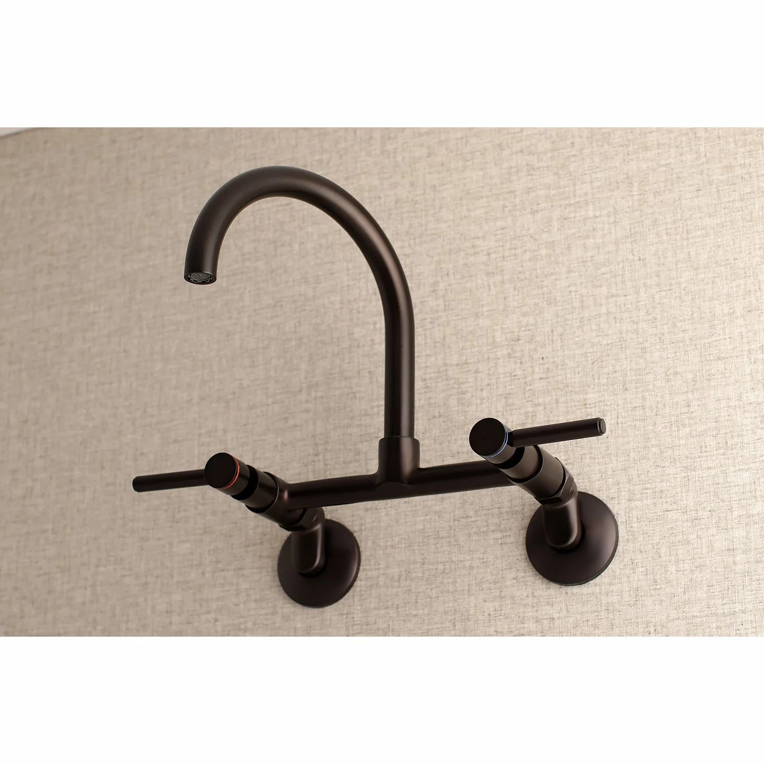 Kingston Brass Concord 8 in. Adjustable Center Wall Mount Kitchen Faucet (KS814) Oil Rubbed Bronze